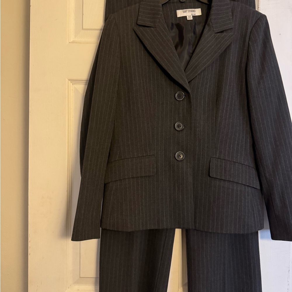 Suit Studio Charcoal Pinstripe Ensemble